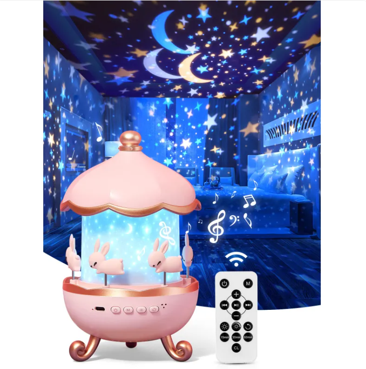 Lampe Carrousel Galaxie – Veilleuse Magique 360° pour Enfants & Décoration de Chambre