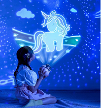 Charger l&#39;image dans la galerie, Lampe Carrousel Galaxie – Veilleuse Magique 360° pour Enfants &amp; Décoration de Chambre
