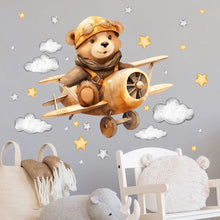 Charger l&#39;image dans la galerie, 🐻 Autocollants Muraux Ours Aviateur
