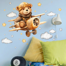 Charger l&#39;image dans la galerie, 🐻 Autocollants Muraux Ours Aviateur

