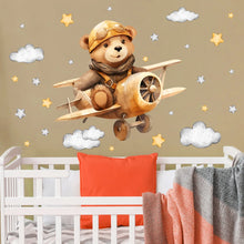 Charger l&#39;image dans la galerie, 🐻 Autocollants Muraux Ours Aviateur
